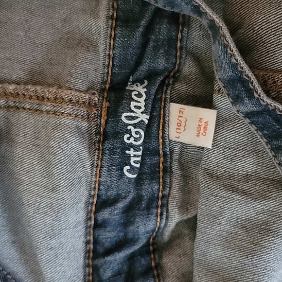 Cat & Jack Distrssed Painted Denim overalls Kid's Size L (10/12) - Picture 5 of 5